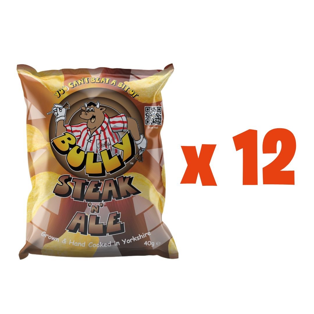 Bully Steak 'N' Ale Crisps - Bully Snacks & Beers