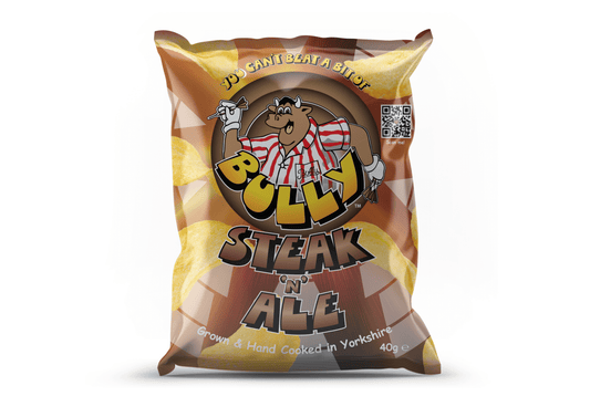 Bully Steak 'N' Ale Crisps - Bully Snacks & Beers